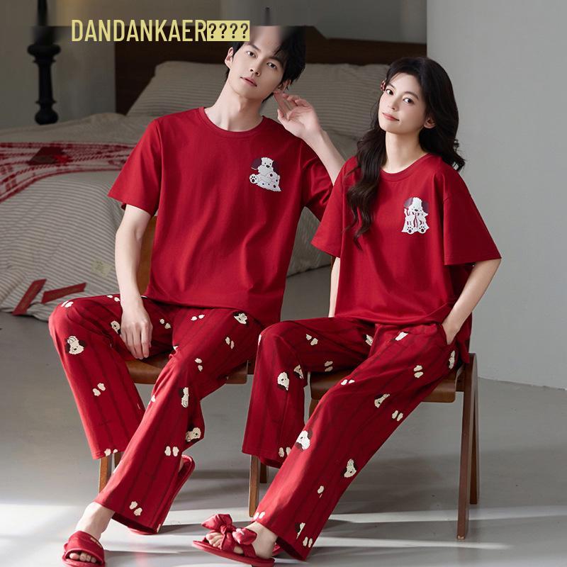 Red Year of the Rat Cotton Couple Pajamas - Short-Sleeve Top with Long Pants for Home or Out Women L (160-165cm, 100-115lbs)
Red Year of the Rat Cotton Couple Pajamas - Short-Sleeve Top with Long Pants for Home or Out Women L (160-165cm, 100-115lbs)