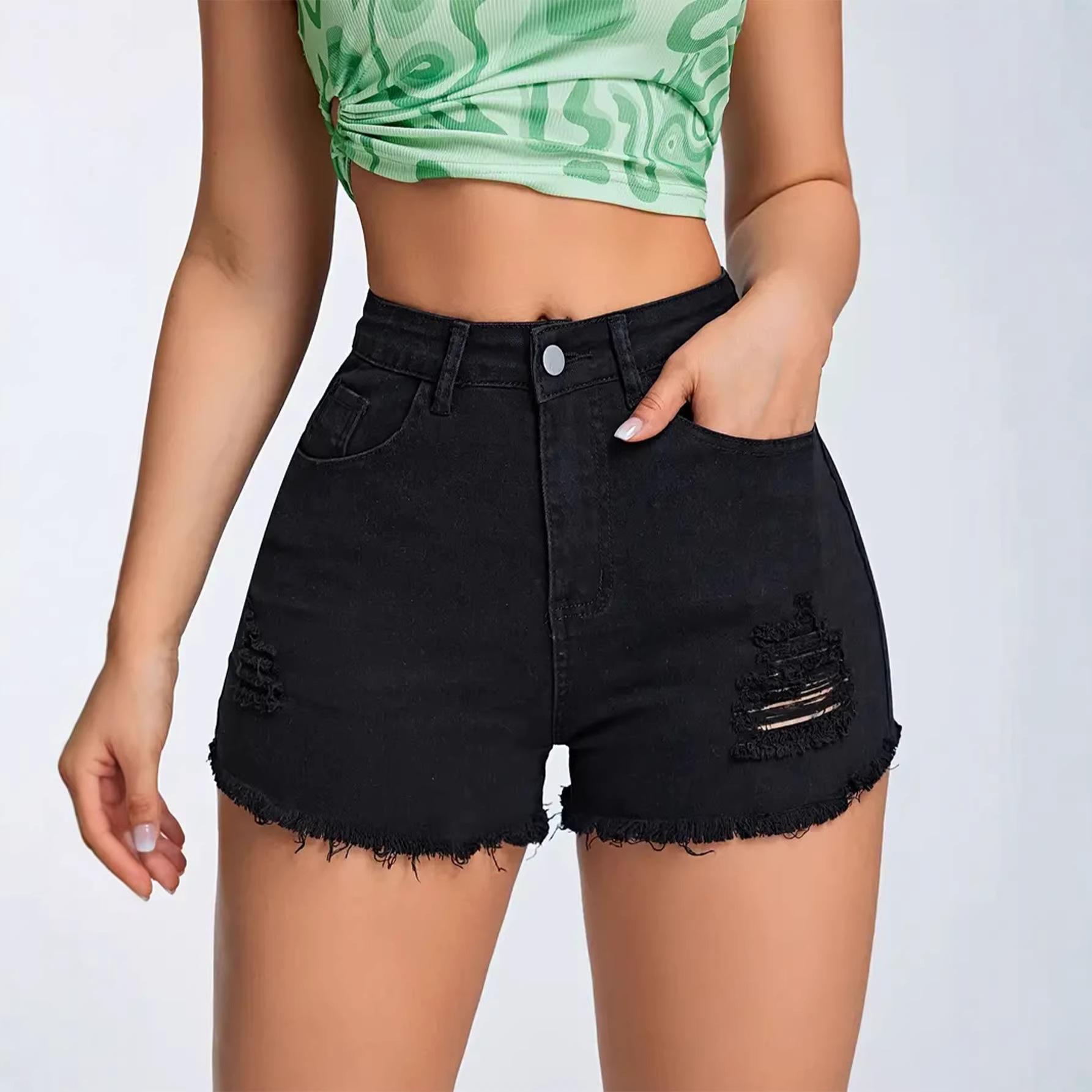 European-American Slim Fit Ripped Black Denim Shorts - Casual Low Waist Jeans M чорний
European-American Slim Fit Ripped Black Denim Shorts - Casual Low Waist Jeans M чорний