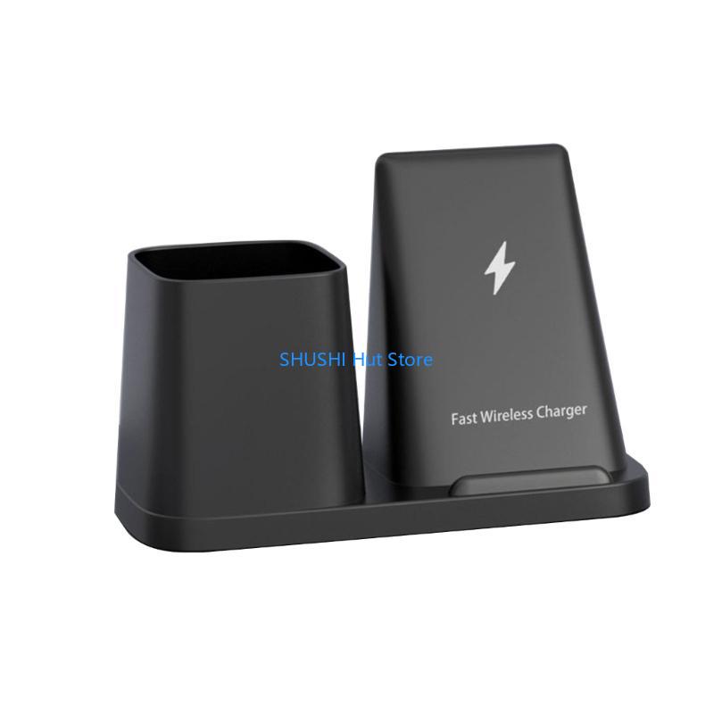 Wireless Charging Stand with Pen Holder Nightstand Desktop for Home Office Black Wireless Charging Station D57B чорний
Wireless Charging Stand with Pen Holder Nightstand Desktop for Home Office Black Wireless Charging Station D57B чорний