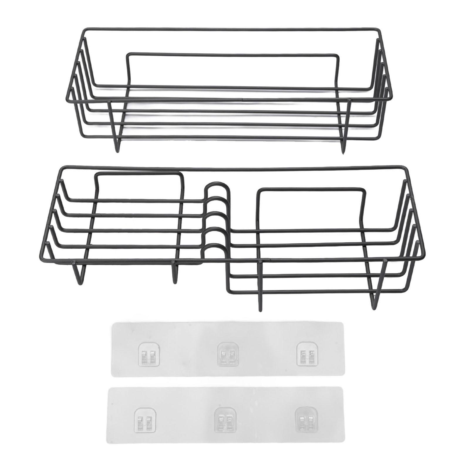 Adhesive Shower Shelves Iron Double Layers Wall Mounted Baskets Organizer Rack for Bathroom Gray
Adhesive Shower Shelves Iron Double Layers Wall Mounted Baskets Organizer Rack for Bathroom Gray