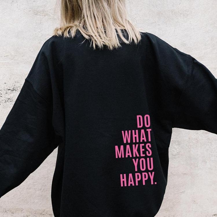 Casual Pullover Tops Funny Happy Womens Personality All Match Hip Hop O Neck Female Clothing S чёрный
Casual Pullover Tops Funny Happy Womens Personality All Match Hip Hop O Neck Female Clothing S чёрный