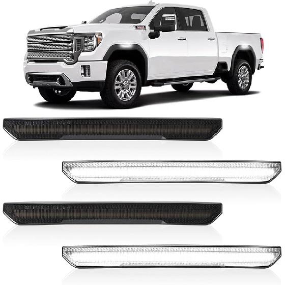 ROCCS 4PCS LED White Side Marker Lights Compatible with GMC Sierra 2500HD 3500HD 2020-2024 GMC 2500 Fender Lights Accessories Front Rear Bumper White,Smoked Lens
ROCCS 4PCS LED White Side Marker Lights Compatible with GMC Sierra 2500HD 3500HD 2020-2024 GMC 2500 Fender Lights Accessories Front Rear Bumper White,Smoked Lens