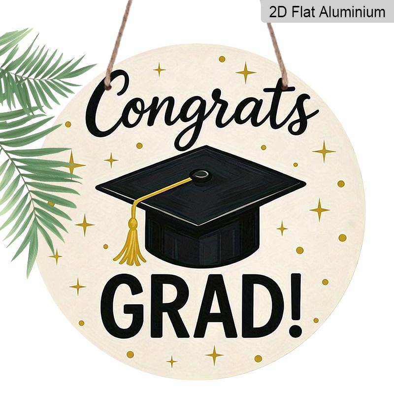2D Flat, 1pc Round Aluminum Sign, Congrats Grad! Graduation Design, Simple Mortarboard & Gold Star Metal Wall Art, Minimalist Decor for Grad Party 1pc
2D Flat, 1pc Round Aluminum Sign, Congrats Grad! Graduation Design, Simple Mortarboard & Gold Star Metal Wall Art, Minimalist Decor for Grad Party 1pc