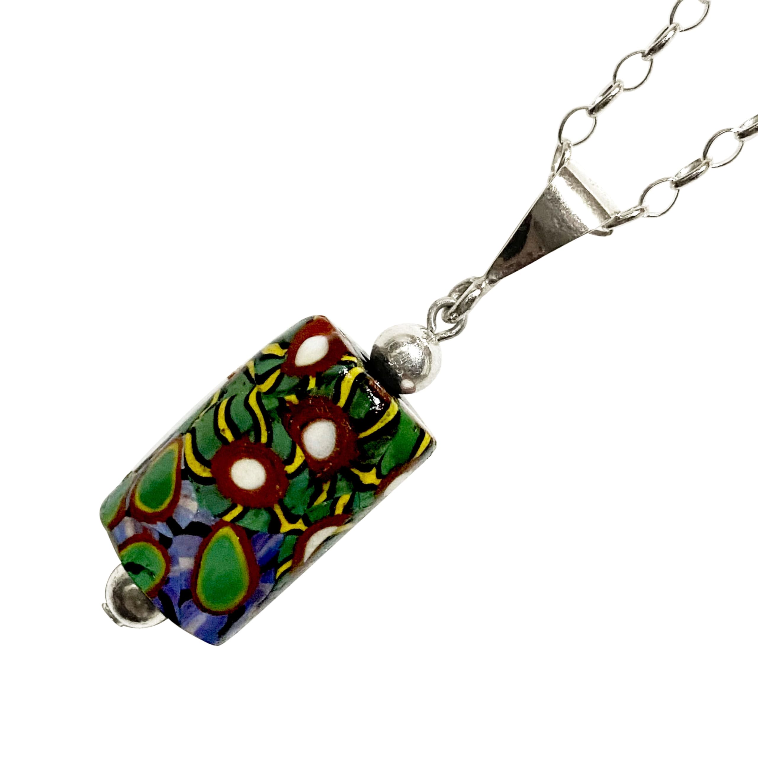 Venetian Lampwork Bead Antique Beads SILVER925 Pendant Necklace Millefiori Venetian Trade Beads 925 Roll Chain Necklace 50cm Antiquebeads Handmade
Venetian Lampwork Bead Antique Beads SILVER925 Pendant Necklace Millefiori Venetian Trade Beads 925 Roll Chain Necklace 50cm Antiquebeads Handmade