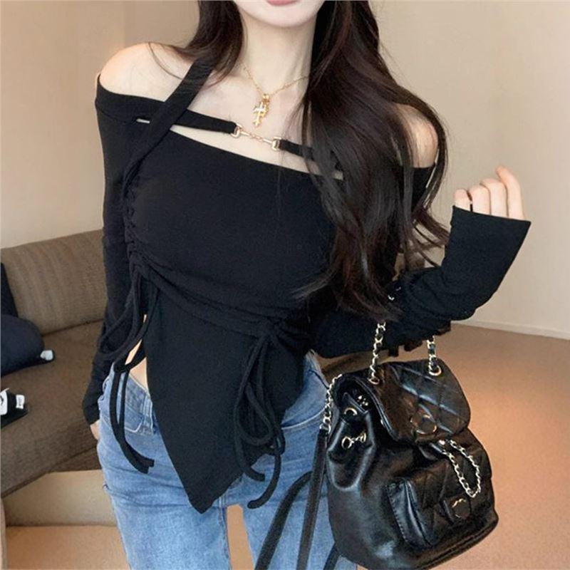 Women s Pink One-Shoulder Halter T-shirt with Drawstring - Sweet & Spicy Spring/Autumn Top Small
Women s Pink One-Shoulder Halter T-shirt with Drawstring - Sweet & Spicy Spring/Autumn Top Small