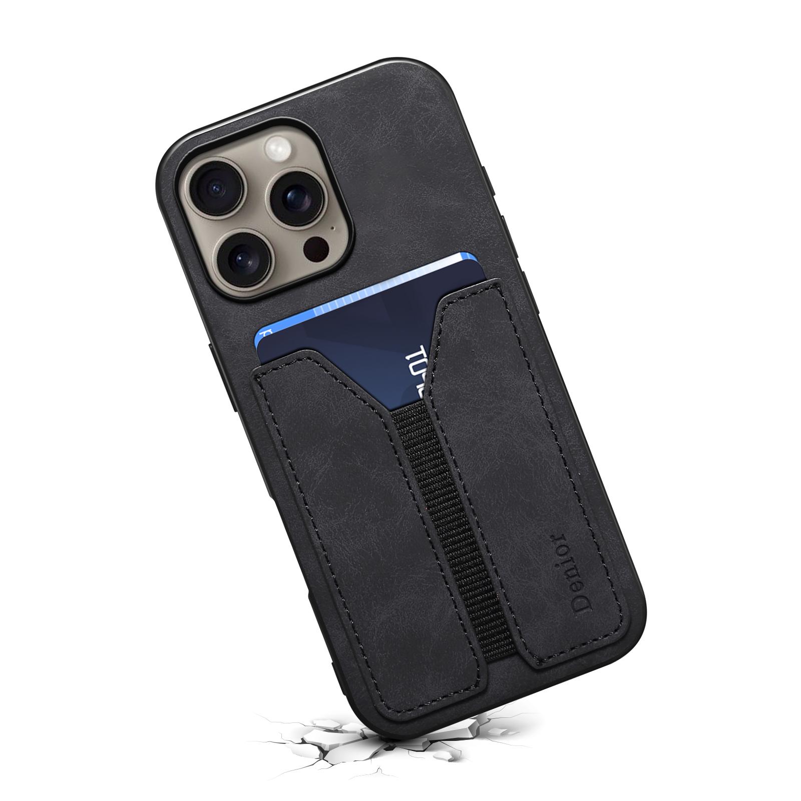 DENIOR For iPhone 16 Pro Max Case Elastic Card Holder PU Leather+TPU+PC Phone Cover Black
DENIOR For iPhone 16 Pro Max Case Elastic Card Holder PU Leather+TPU+PC Phone Cover Black
