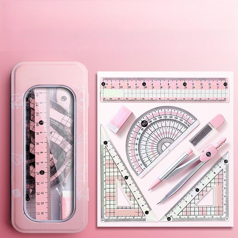 Ruler 8-piece Set Student-specific Compass Measuring Angle Ruler Triangle Ruler Ruler Full Set of Ruler Stationery Gift Package
Ruler 8-piece Set Student-specific Compass Measuring Angle Ruler Triangle Ruler Ruler Full Set of Ruler Stationery Gift Package