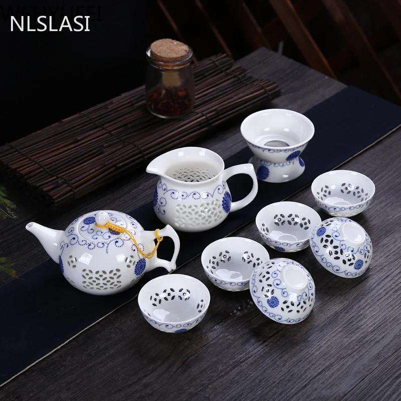 Exquisite Peony Automatic Tea Set Blue and White Ceramic Porcelain Hollow Honeycomb Tea set Teapot Teacup Gaiwan Tea Sets Suit Over Eight-piece Set
Exquisite Peony Automatic Tea Set Blue and White Ceramic Porcelain Hollow Honeycomb Tea set Teapot Teacup Gaiwan Tea Sets Suit Over Eight-piece Set