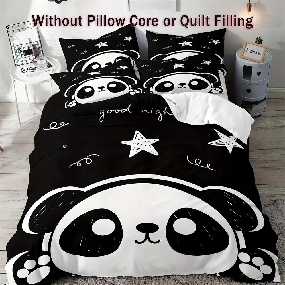 Black and White Panda Print Soft Brushed Microfiber Duvet Cover Set - Luxurious Bedding for Bedroom and Guest Room 3-Piece 135x200cm
Black and White Panda Print Soft Brushed Microfiber Duvet Cover Set - Luxurious Bedding for Bedroom and Guest Room 3-Piece 135x200cm