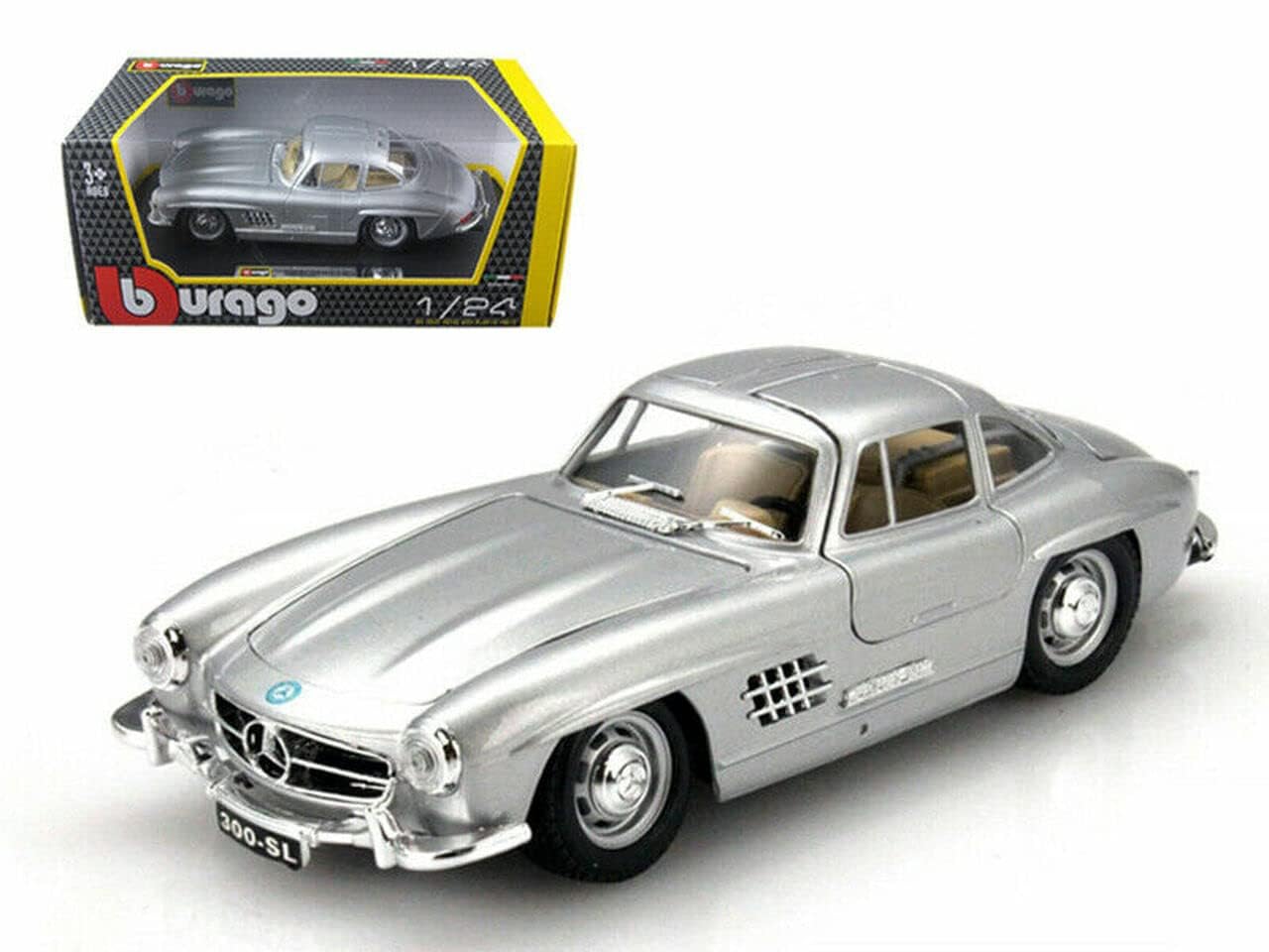 Burago Mercedes Benz 300SL Coupe 1954, серебристый мини-автомобиль 1/24 (Пункт)
Burago Mercedes Benz 300SL Coupe 1954, серебристый мини-автомобиль 1/24 (Пункт)