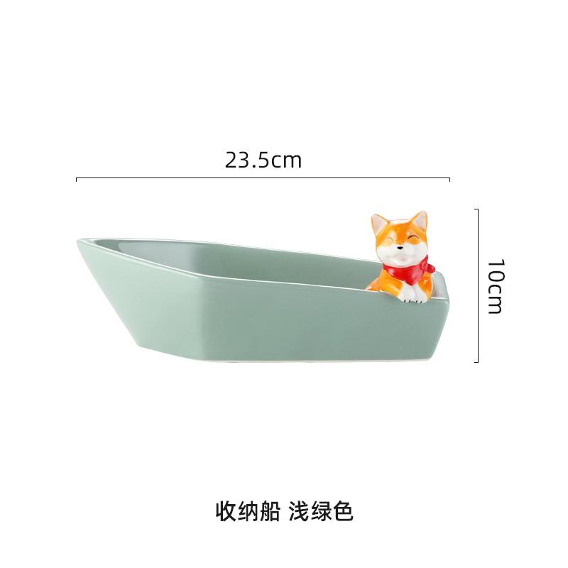 Ship-shaped Ceramic Storage Tray Ornaments Hanging At The Door of The Key Rack Desktop Storage Box Living Room Ornaments
Ship-shaped Ceramic Storage Tray Ornaments Hanging At The Door of The Key Rack Desktop Storage Box Living Room Ornaments
