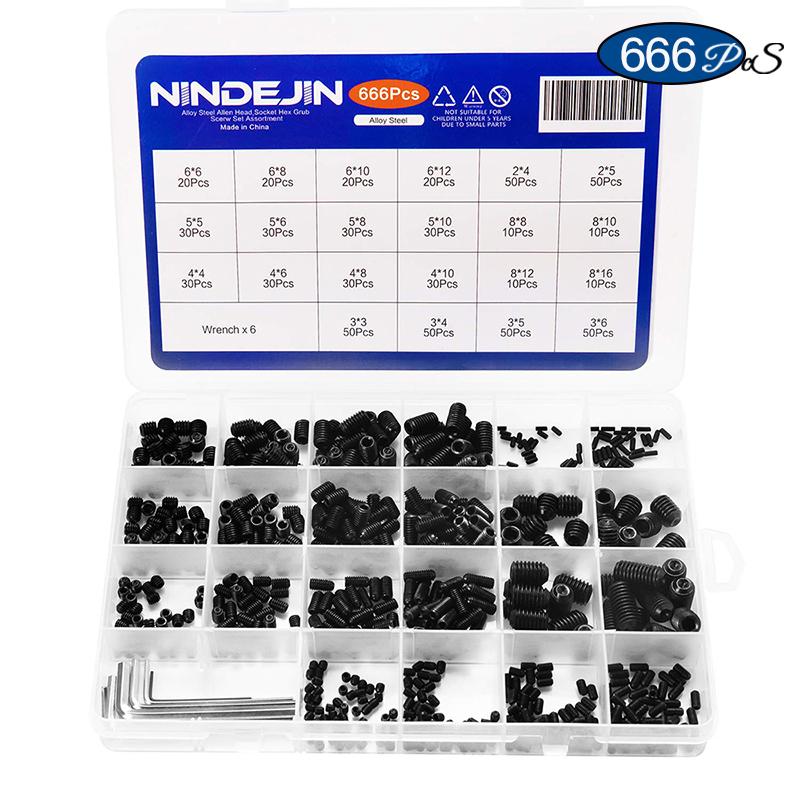 NINDEJIN 666pcs Set Screw Cup Point Grub Screw Assortment Kit M2 M3 M4 M5 M6 M8 Hex Socket Headless Screw Kit 12.9 Carbon Steel
NINDEJIN 666pcs Set Screw Cup Point Grub Screw Assortment Kit M2 M3 M4 M5 M6 M8 Hex Socket Headless Screw Kit 12.9 Carbon Steel