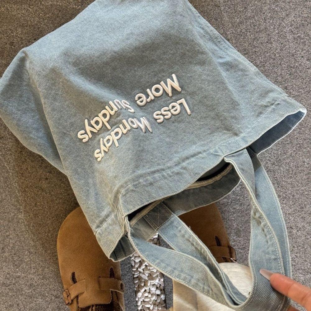 Shoulder Bag Vintage Handbag letter Embroidery Simple Tote Bag Simple Denim Canvas Bag Travel
Shoulder Bag Vintage Handbag letter Embroidery Simple Tote Bag Simple Denim Canvas Bag Travel