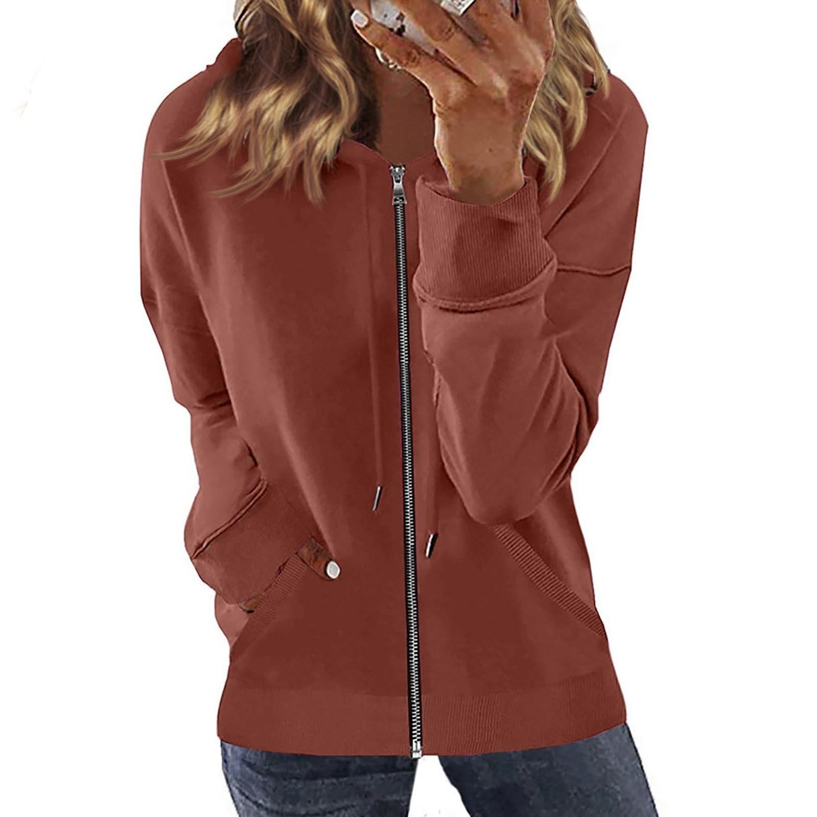 Женские модные повседневные однотонные толстовки с длинными рукавами, толстовки на молнии, пальто с карманом L
Женские модные повседневные однотонные толстовки с длинными рукавами, толстовки на молнии, пальто с карманом L