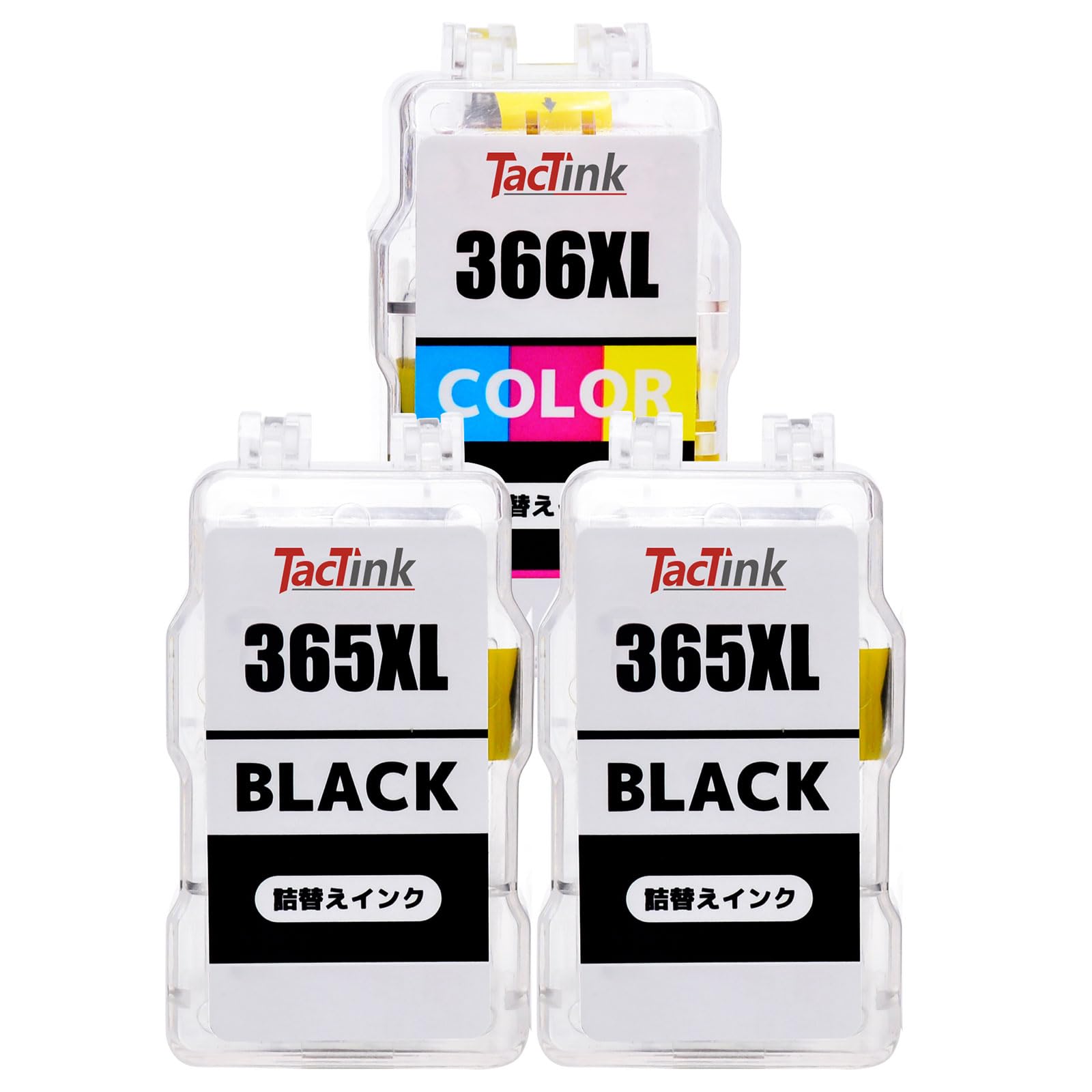TacTink and Refill Ink Cartridges for Canon 2 Pigment Black Cartridges and 1 Dye Color Cartridge Compatible with Canon and BC-365XL BC-366XL TS3530,
TacTink and Refill Ink Cartridges for Canon 2 Pigment Black Cartridges and 1 Dye Color Cartridge Compatible with Canon and BC-365XL BC-366XL TS3530,