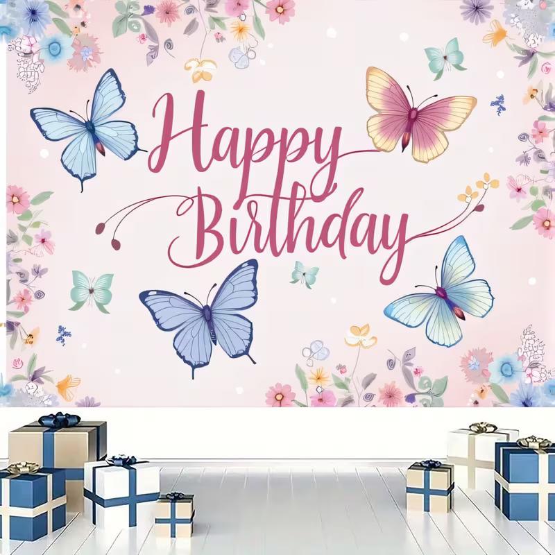 2D Happy Birthday Butterfly Floral Tapestry Soft Pink Party Background Cloth 47.2x31.5inch/120*80cm
2D Happy Birthday Butterfly Floral Tapestry Soft Pink Party Background Cloth 47.2x31.5inch/120*80cm