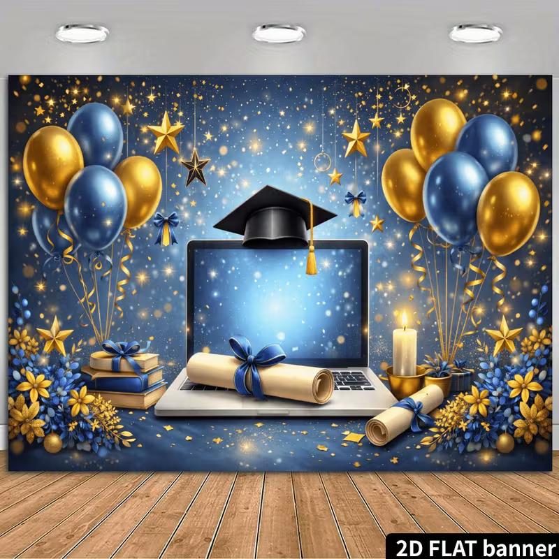 2D Flat Printing Graduation Backdrop, Laptop & Diploma Party Banner 47.2x31.5inch/120*80cm
2D Flat Printing Graduation Backdrop, Laptop & Diploma Party Banner 47.2x31.5inch/120*80cm