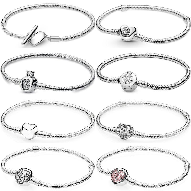 Moments Pave Heart T-BAR Sparkling Crown O Snake Chain Bracelet Fit Fashion 925 Sterling Silver Bangle Bead Charm DIY Jewelry
Moments Pave Heart T-BAR Sparkling Crown O Snake Chain Bracelet Fit Fashion 925 Sterling Silver Bangle Bead Charm DIY Jewelry