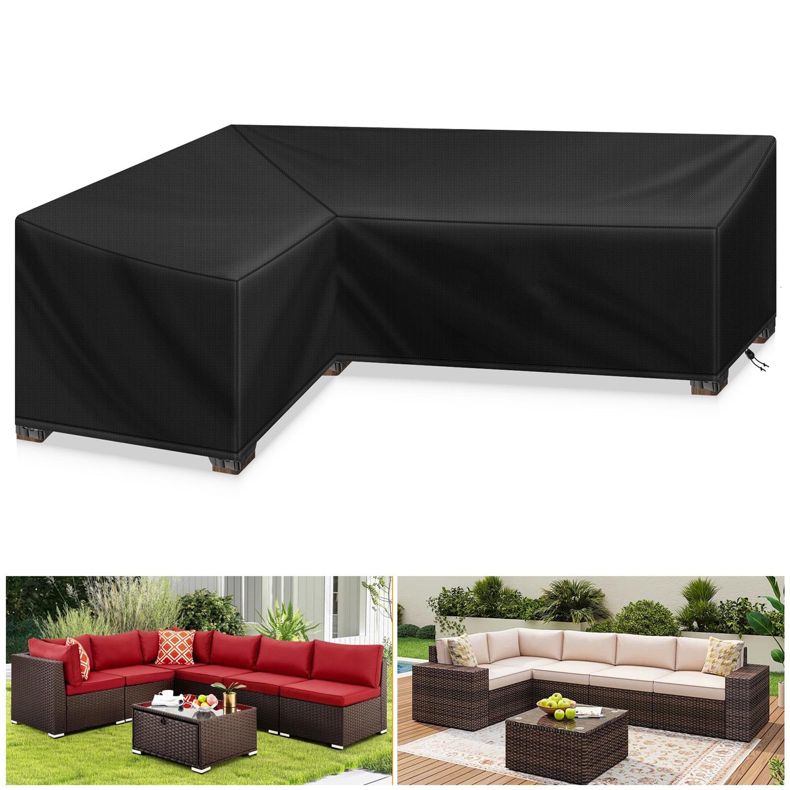 Outdoor Patio Garden Furniture Cover L-Shaped Heavy Duty Waterproof Rain Snow Chair Couch covers for Sofa Table Dust Proof Cover 260x192cm чорний
Outdoor Patio Garden Furniture Cover L-Shaped Heavy Duty Waterproof Rain Snow Chair Couch covers for Sofa Table Dust Proof Cover 260x192cm чорний