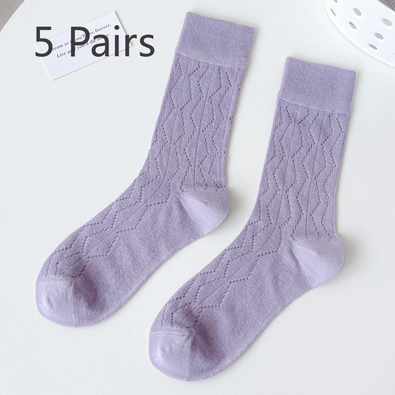 5 пар женских осенних хлопковых носков с нежным ворсом и ажурной отделкой 5 Pairs фиолетовый
5 пар женских осенних хлопковых носков с нежным ворсом и ажурной отделкой 5 Pairs фиолетовый