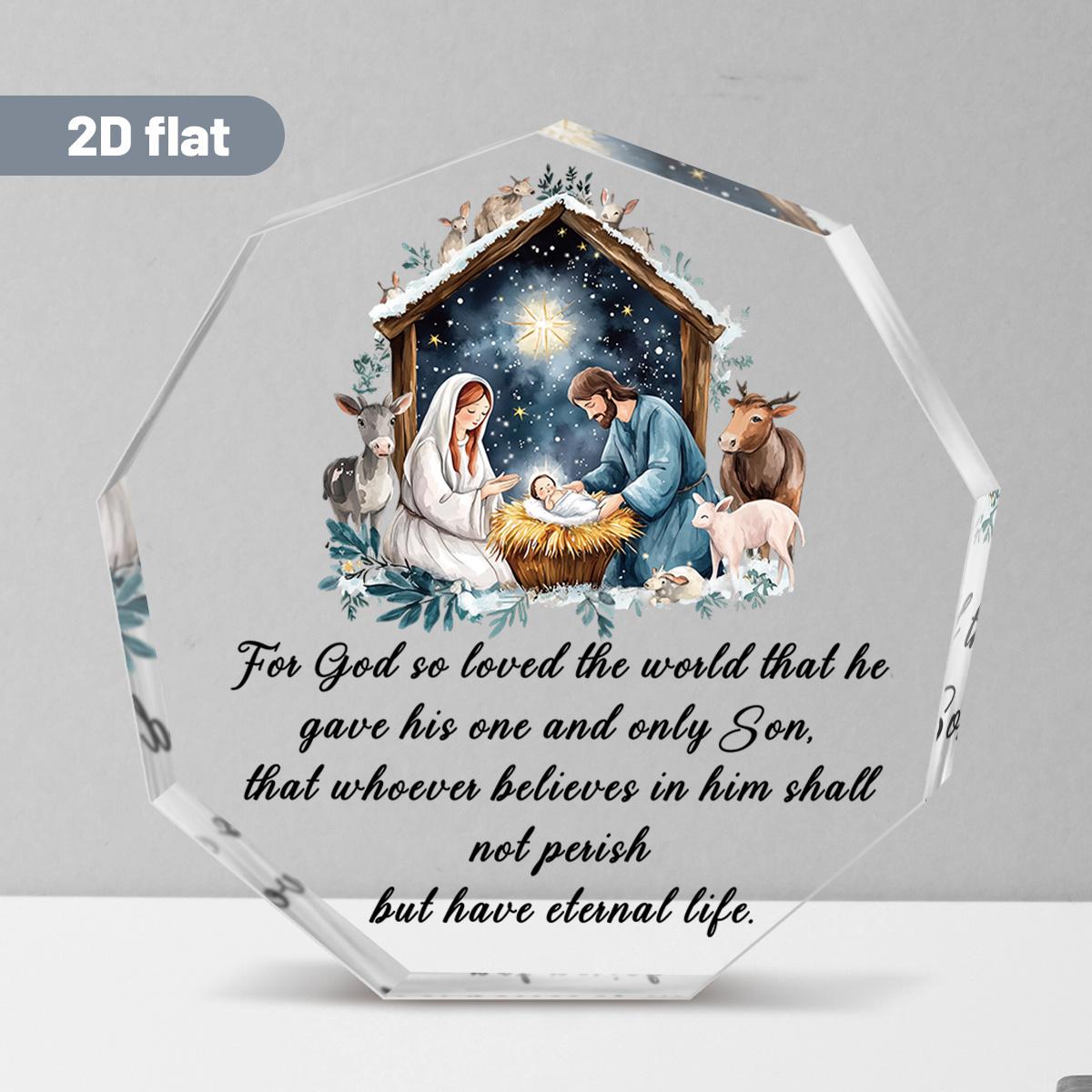 Classic Religious Christmas Decor with Mary, Joseph, Shepherds, and Animal, Perfect Gift for Christian, Nurseries, Home Desk Living Room Acrylic Deco 9*8.6cm
Classic Religious Christmas Decor with Mary, Joseph, Shepherds, and Animal, Perfect Gift for Christian, Nurseries, Home Desk Living Room Acrylic Deco 9*8.6cm