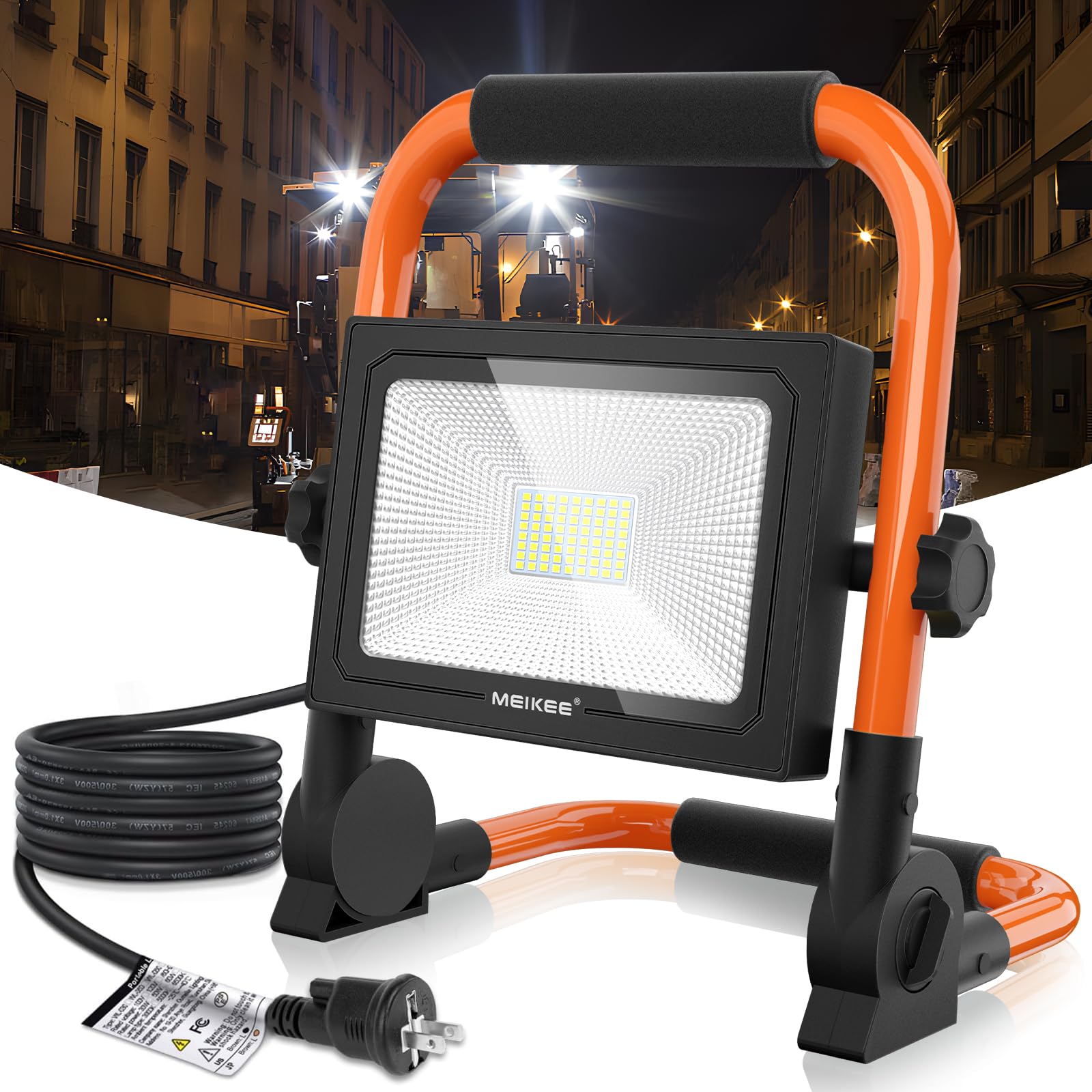 MEIKEE Super Bright LED Floodlight, Portable Work Light, 60W, 5200LM, 600W Equivalent, 3P2P Plug Converter, Freestanding, Energy-Saving, 6500K White,
MEIKEE Super Bright LED Floodlight, Portable Work Light, 60W, 5200LM, 600W Equivalent, 3P2P Plug Converter, Freestanding, Energy-Saving, 6500K White,