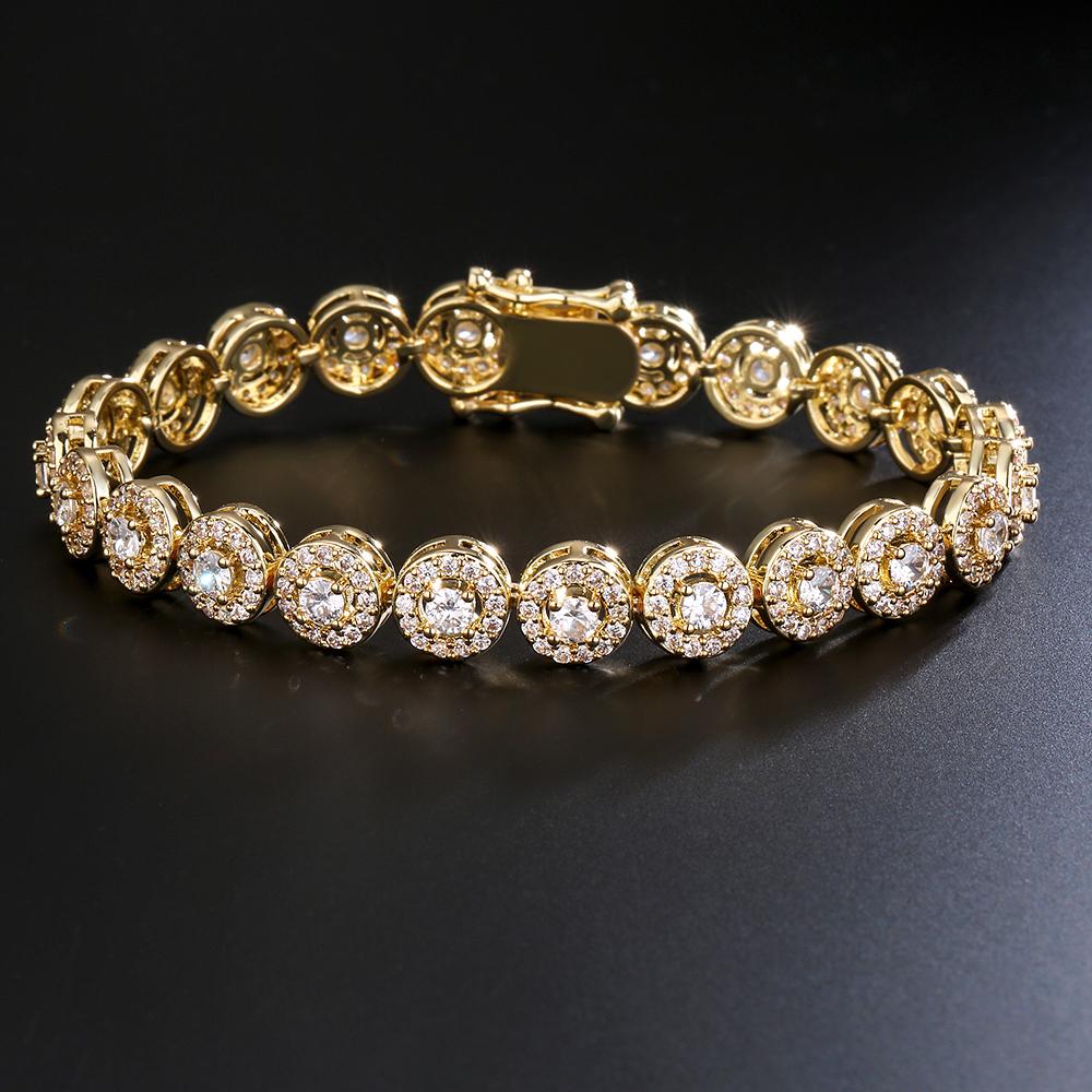 TrendMen Hiphop/Rock Trendy Round Zirconia Tennis Bracelets For Fashion Men Women Gold Color Crystal Wristlet Jewelry Bangles
TrendMen Hiphop/Rock Trendy Round Zirconia Tennis Bracelets For Fashion Men Women Gold Color Crystal Wristlet Jewelry Bangles