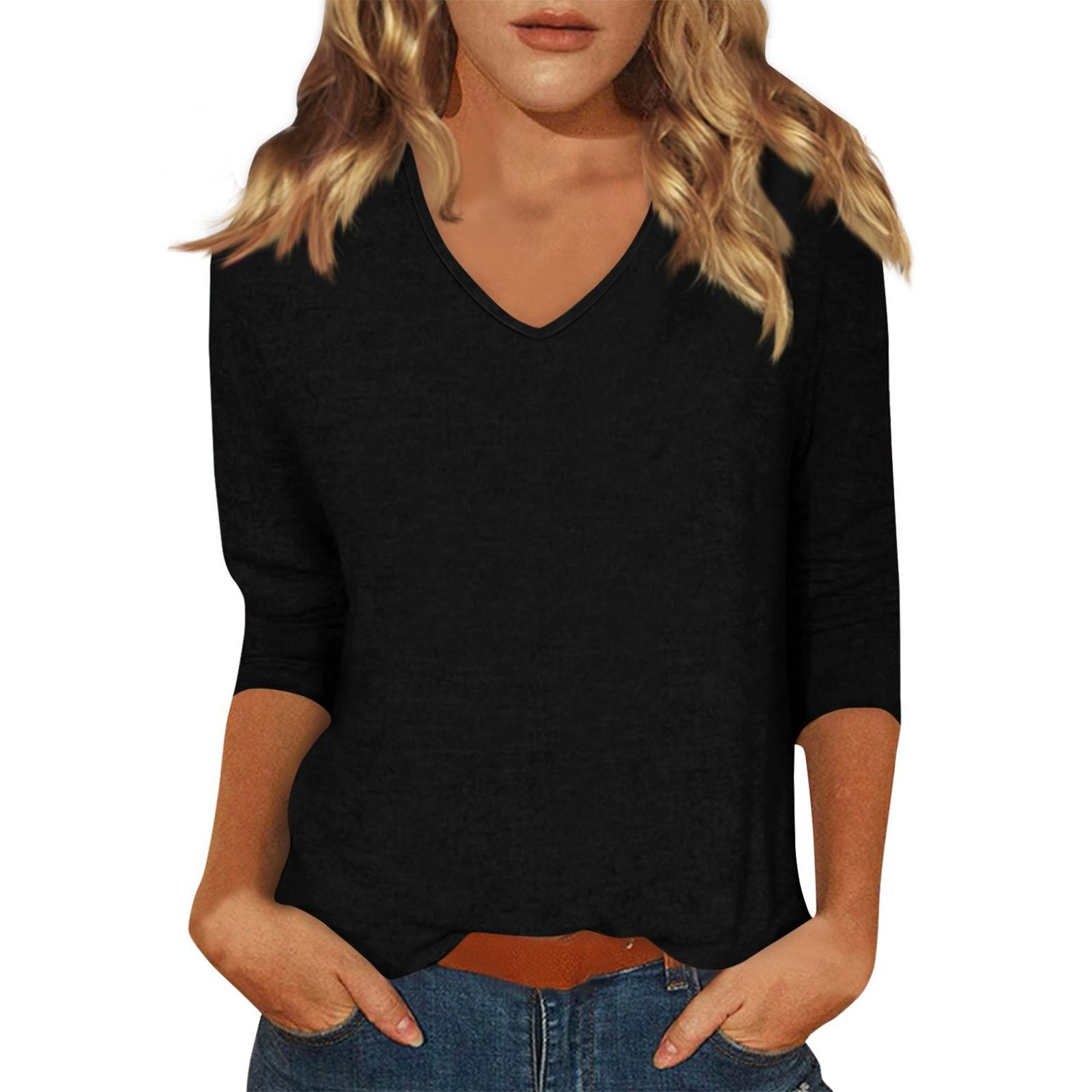 Ladies Fashion Everyday Everything Casual V-neck Seven-point Sleeve Printed T-shirt Top L чёрный
Ladies Fashion Everyday Everything Casual V-neck Seven-point Sleeve Printed T-shirt Top L чёрный