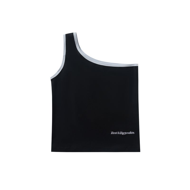 South Korea Restandcreation One-Shoulder Cold-Shoulder Camisole Women s Trendy RR Silm Slim Looking Sexy Tops Black S
South Korea Restandcreation One-Shoulder Cold-Shoulder Camisole Women s Trendy RR Silm Slim Looking Sexy Tops Black S