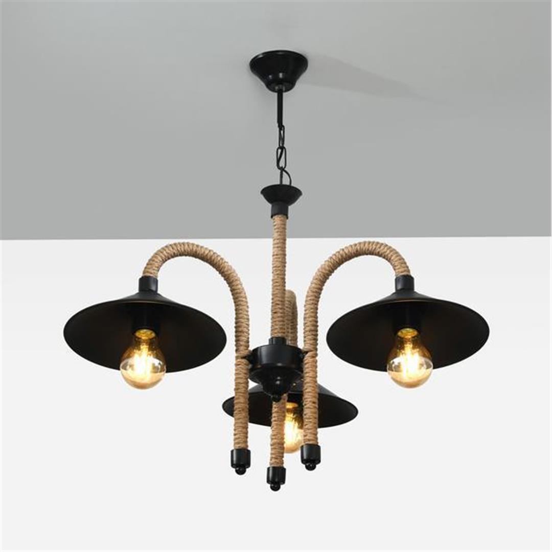 Люстра DLight Metal Rope, 3 шт., черная