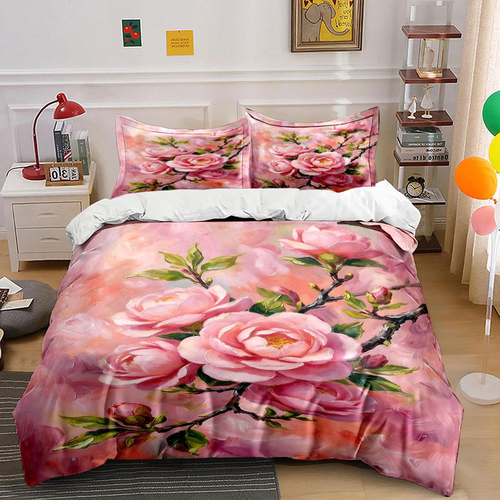 Pink roses with branches. Bedding sets Duvet cover sets Duvet covers Pillowcases(1 * Duvet Cover 2 * Pillowcases, without duvet insert) 135x200cm
Pink roses with branches. Bedding sets Duvet cover sets Duvet covers Pillowcases(1 * Duvet Cover 2 * Pillowcases, without duvet insert) 135x200cm