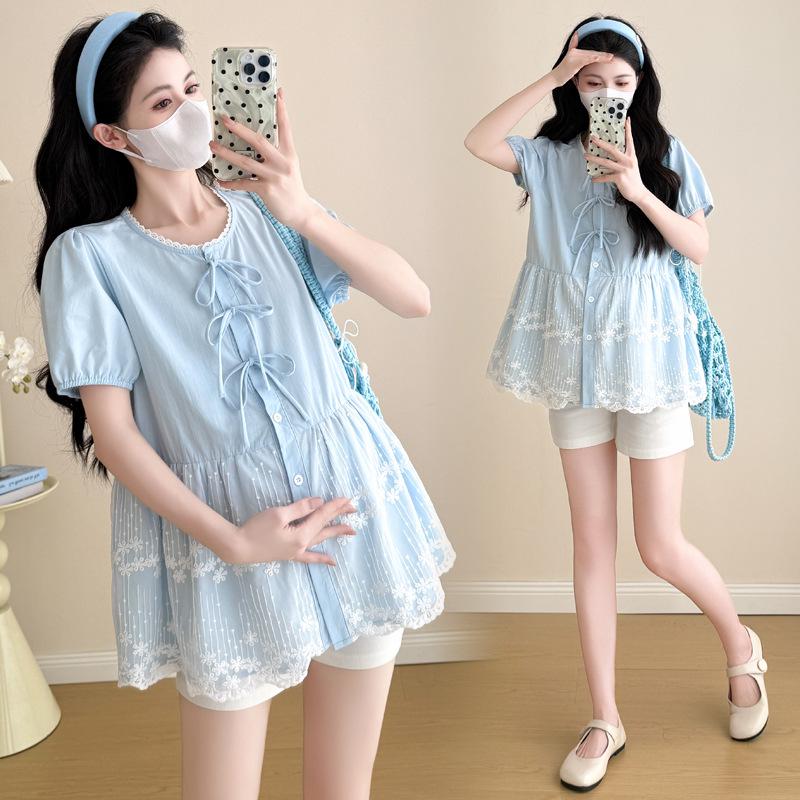 Summer Maternity Embroidered Mesh Shirt & Belly Support Shorts Set M
Summer Maternity Embroidered Mesh Shirt & Belly Support Shorts Set M