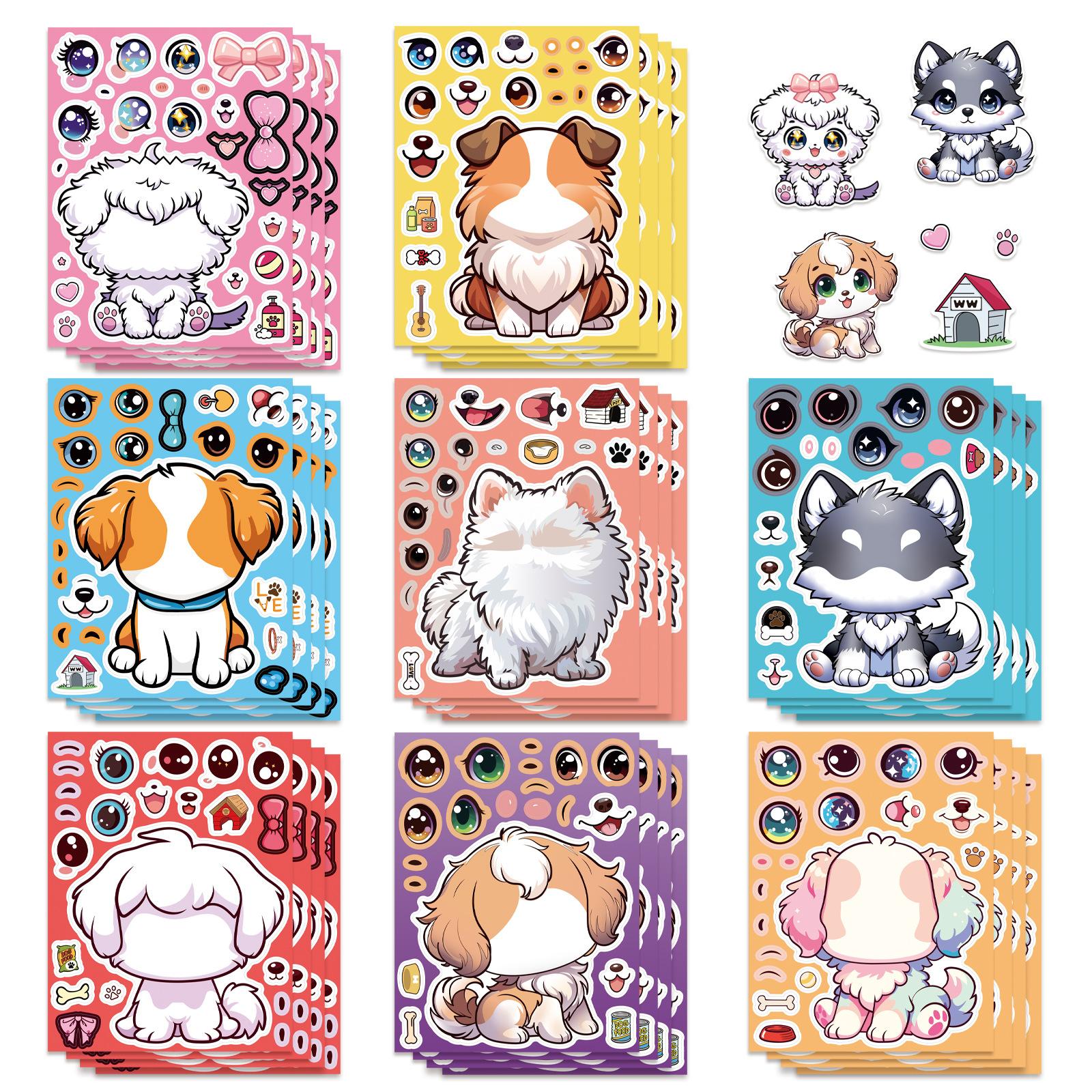 8/16 Pcs Cartoon Cute Dog Make A Face Puzzle Stickers DIY Game for Birthday Gift Reward Cup Phone Helmet Bicycle Decals
8/16 Pcs Cartoon Cute Dog Make A Face Puzzle Stickers DIY Game for Birthday Gift Reward Cup Phone Helmet Bicycle Decals