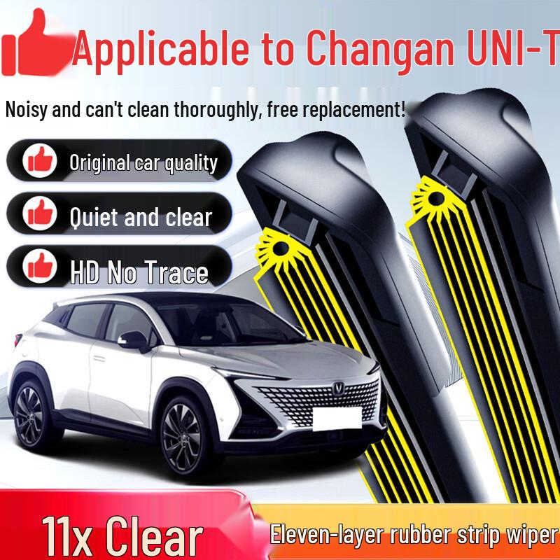 UNI-T Car Front Frameless Silent Wiper Blade with Eleven-Layer Rubber Strip Upgraded 11-layer, One Pair
UNI-T Car Front Frameless Silent Wiper Blade with Eleven-Layer Rubber Strip Upgraded 11-layer, One Pair