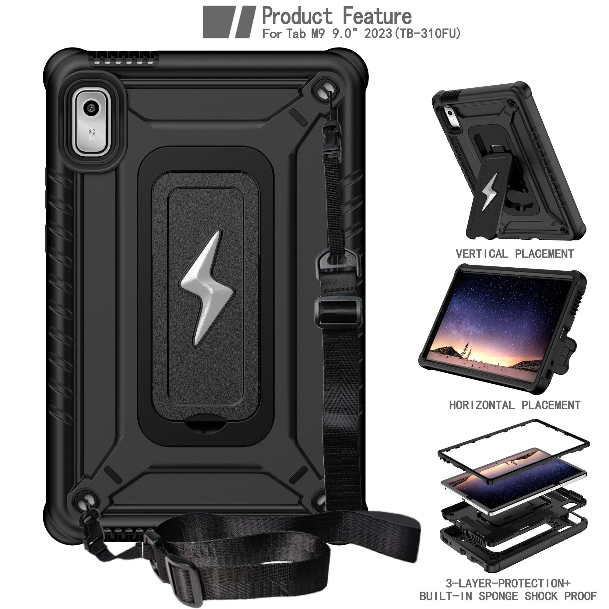 For Lenovo Nook 9 inch (2024)/Tab M9 TB-310FU TB-310FX Case Kickstand PC+Silicone Tablet Cover with Shoulder Strap Black+Rose
For Lenovo Nook 9 inch (2024)/Tab M9 TB-310FU TB-310FX Case Kickstand PC+Silicone Tablet Cover with Shoulder Strap Black+Rose