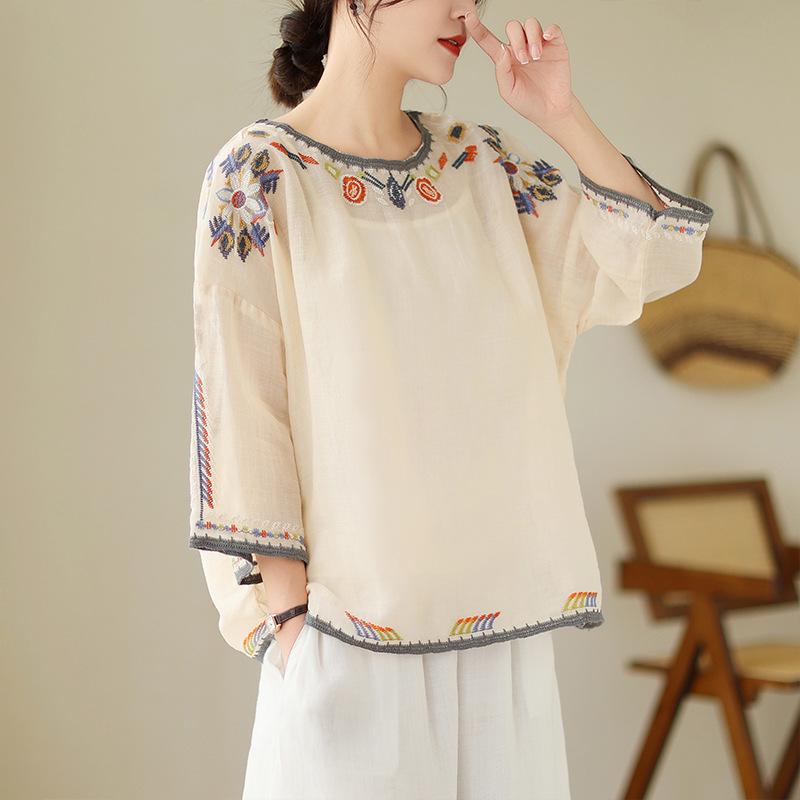 Ethnic Embroidered Plus Size Summer T-Shirt 2023 - Elegant and Versatile Loose Fit Top XL абрикосовый
Ethnic Embroidered Plus Size Summer T-Shirt 2023 - Elegant and Versatile Loose Fit Top XL абрикосовый