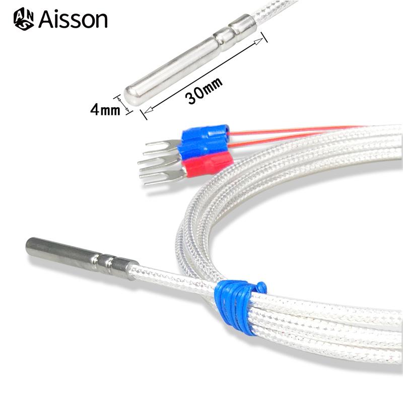 4mm*30mm PT100 Temperature Sensor Stainless Steel Thermocouple 1/2/3/4/5M Cable Sensing High Temperature Waterproof PT100 1M
4mm*30mm PT100 Temperature Sensor Stainless Steel Thermocouple 1/2/3/4/5M Cable Sensing High Temperature Waterproof PT100 1M