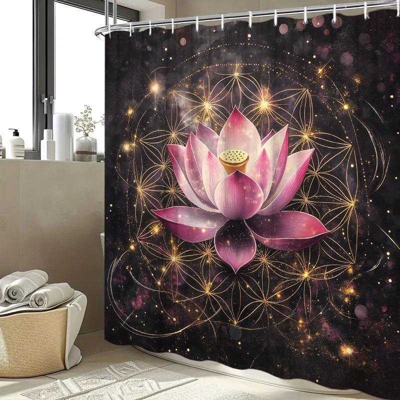 Red Lotus Golden Mandala Star Shower Curtain Washable Dirt-Resistant Shower Head Waterproof Polyester Bath Curtain W60H190(CM)-1 Pcs
Red Lotus Golden Mandala Star Shower Curtain Washable Dirt-Resistant Shower Head Waterproof Polyester Bath Curtain W60H190(CM)-1 Pcs