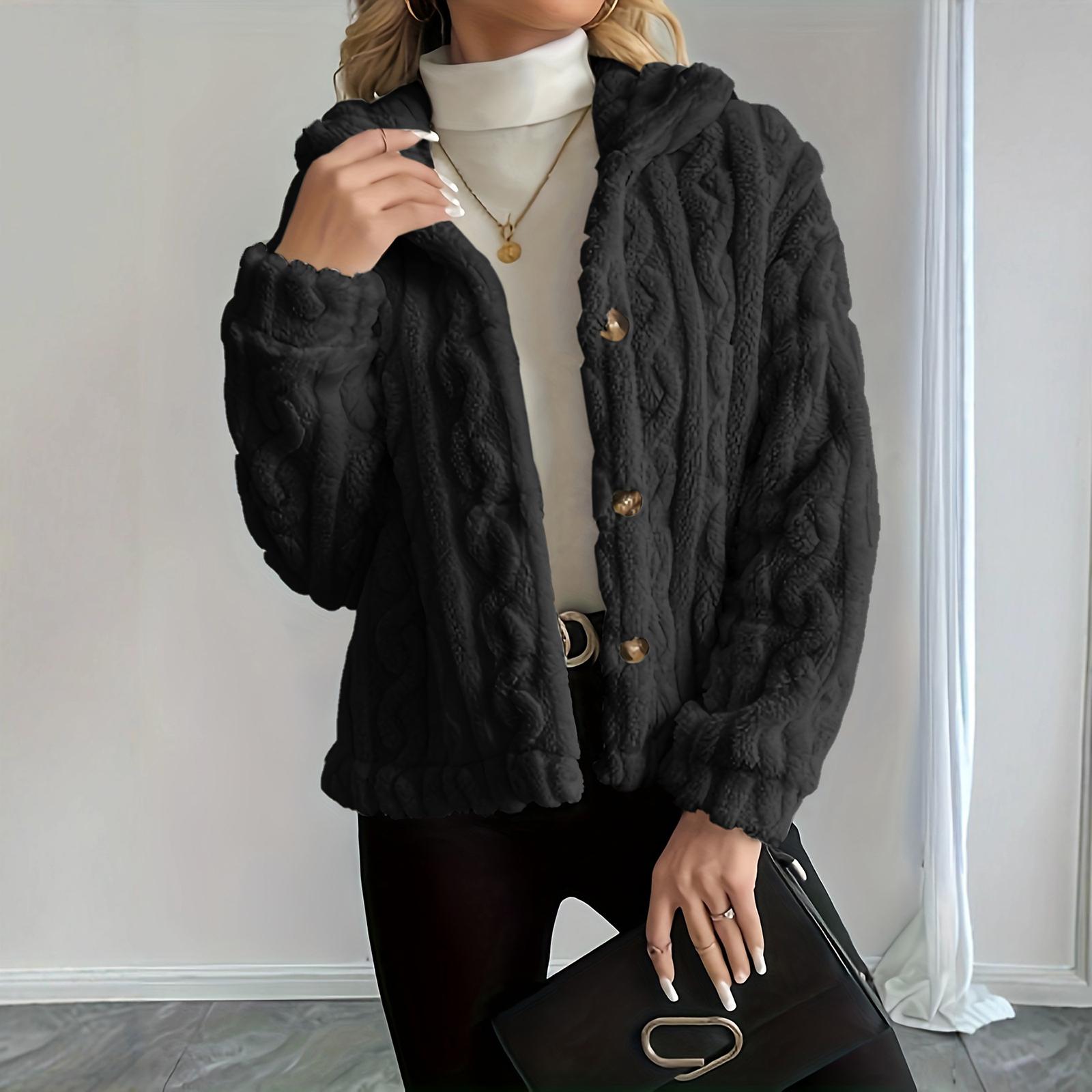Женская модная однотонная куртка-пальто с воротником на пуговицах, с длинным рукавом, плюшевая, теплая XL чёрный
Женская модная однотонная куртка-пальто с воротником на пуговицах, с длинным рукавом, плюшевая, теплая XL чёрный
