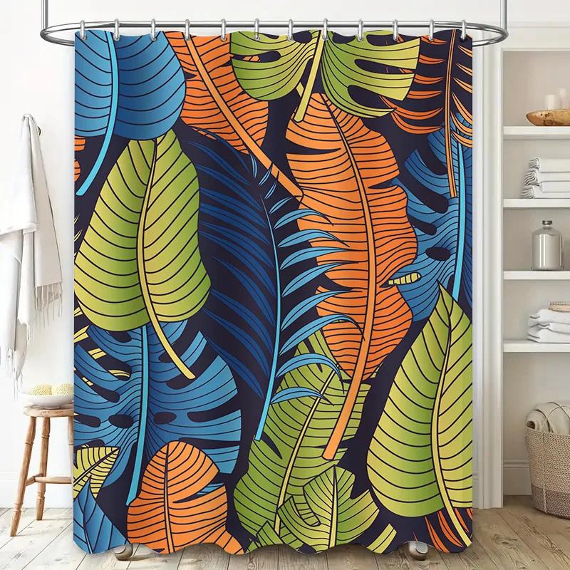 Bright Colorful Leaf Shower Curtain Modern Bathroom Decor For Kids Room Or Adults Bath Waterproof Fabric With Hook Rings W60H190(CM)-1 Pcs
Bright Colorful Leaf Shower Curtain Modern Bathroom Decor For Kids Room Or Adults Bath Waterproof Fabric With Hook Rings W60H190(CM)-1 Pcs