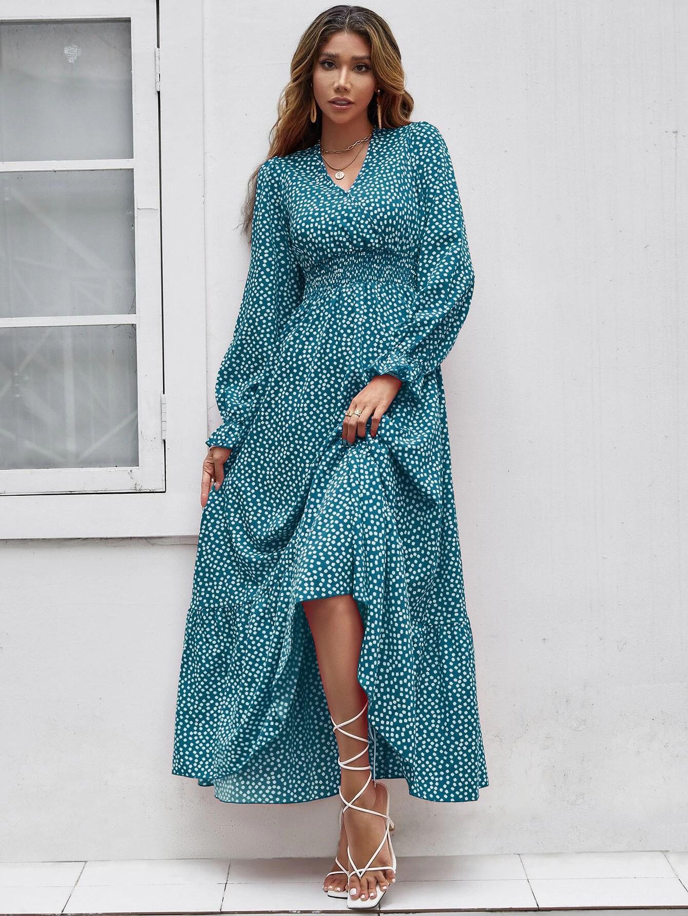 New neck strap mesh stitching streamer dress dress European and American style dress 2XL peacock синього кольору
New neck strap mesh stitching streamer dress dress European and American style dress 2XL peacock синього кольору