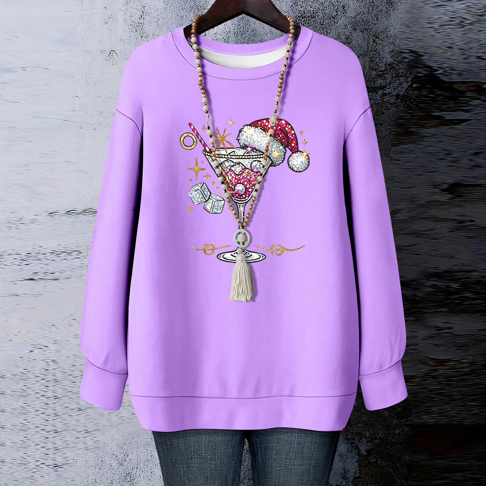 Женская рождественская футболка с круглым вырезом и длинными рукавами S фиолетовый
Женская рождественская футболка с круглым вырезом и длинными рукавами S фиолетовый