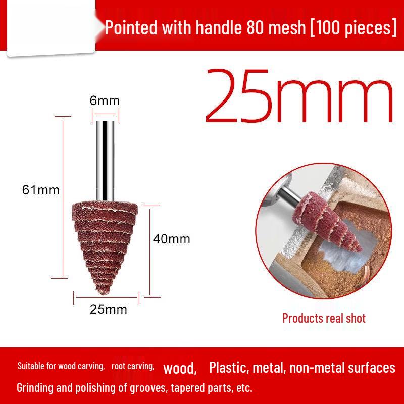 Jundingying Pointed Sandpaper Grinding Head for Electric Grinder
Jundingying Pointed Sandpaper Grinding Head for Electric Grinder