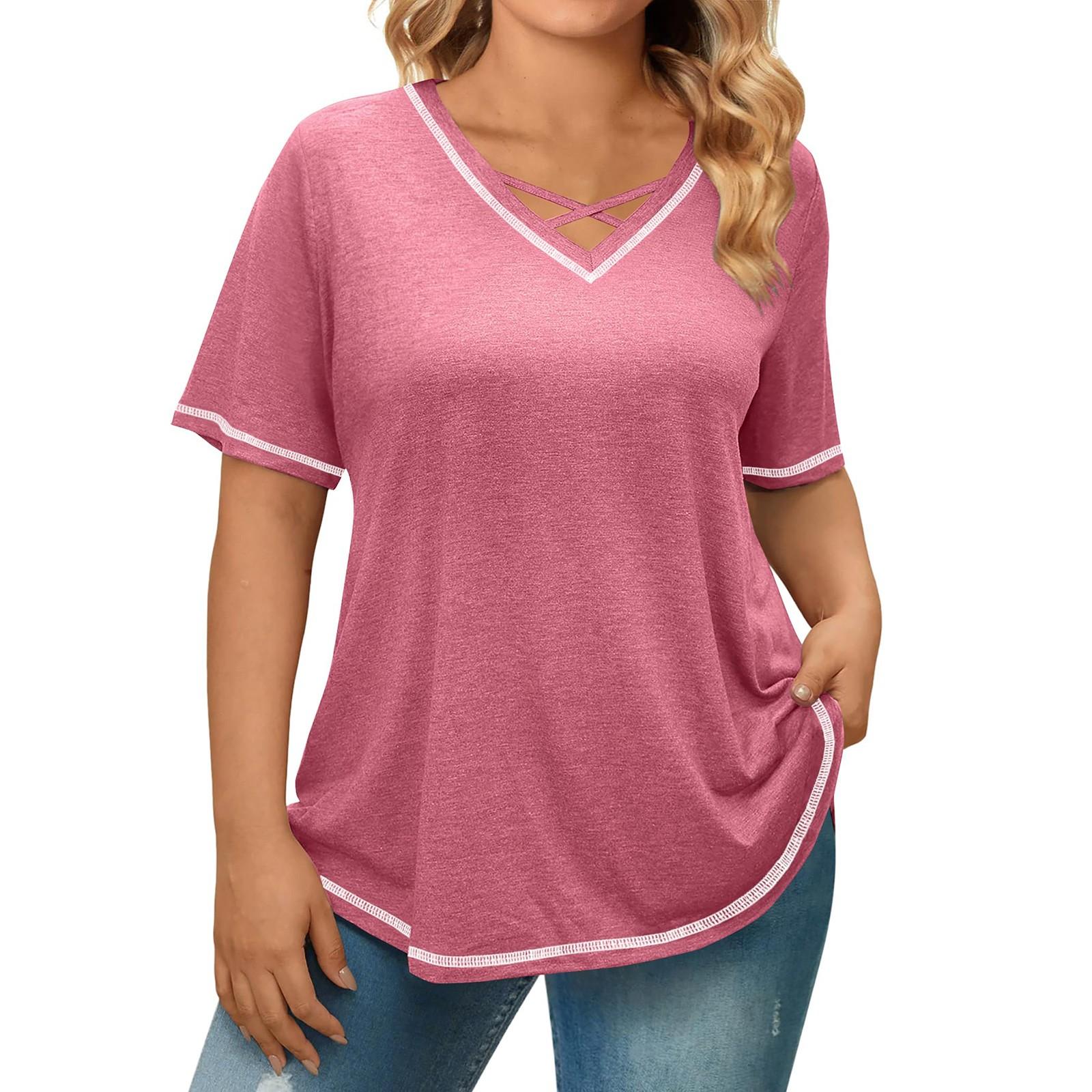 Женские рубашки с коротким рукавом и оборками, повседневные наряды, модная футболка, топ S розовый