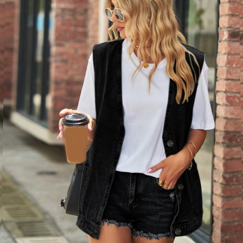 Модна жіноча джинсова куртка без рукавів вільного крою, повсякденний жилет з V-подібним вирізом для офісу, весна, осінь, простий, елегантний, з кишенями, джинсовий жилет, базовий одяг для стрітстайлу L чорний
Модна жіноча джинсова куртка без рукавів вільного крою, повсякденний жилет з V-подібним вирізом для офісу, весна, осінь, простий, елегантний, з кишенями, джинсовий жилет, базовий одяг для стрітстайлу L чорний