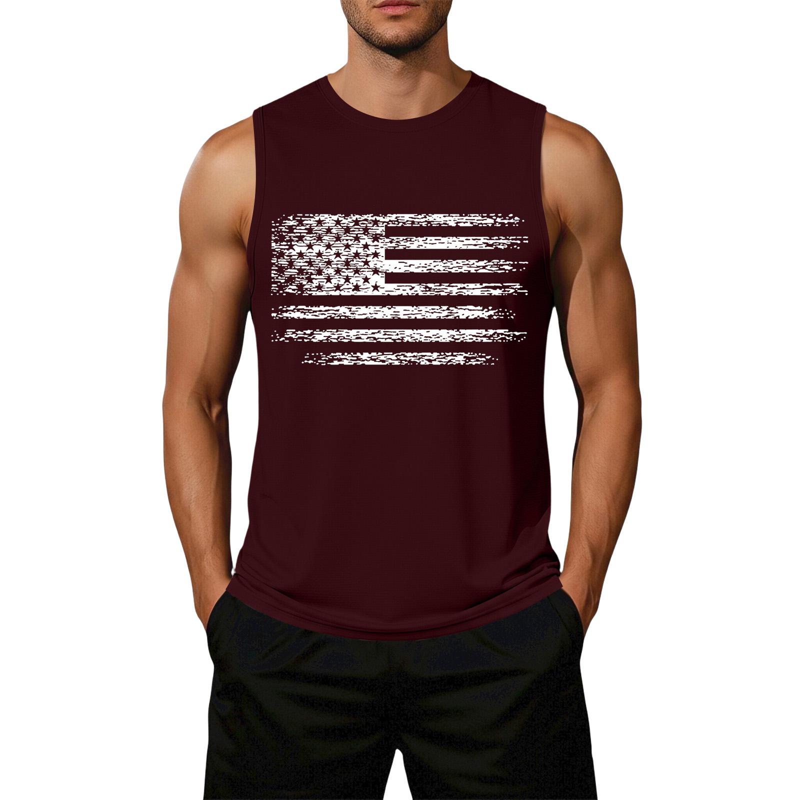 Men Sleeveless Casual Loose Fit Tank Top with Distressed Flag Graphic Print Lightweight Muscle Shirt for Summer Outdoor Activities S винний
Men Sleeveless Casual Loose Fit Tank Top with Distressed Flag Graphic Print Lightweight Muscle Shirt for Summer Outdoor Activities S винний