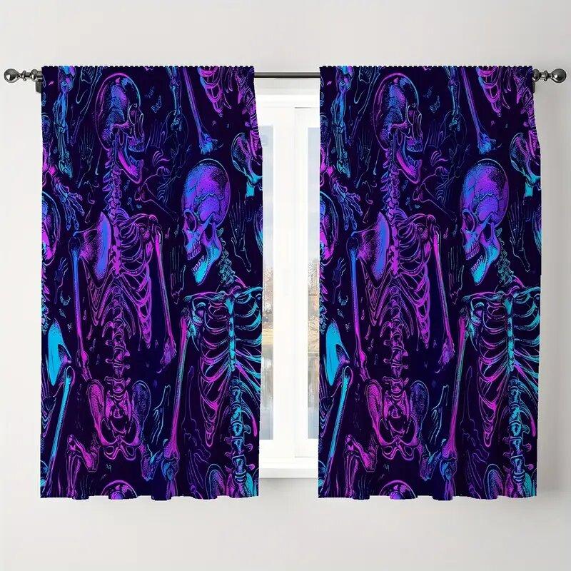 All Season Halloween Fluorescent Skull Pattern Printed Curtains Window Decorations Home Room Curtain Set Of 2 Made Polyester Washable W100*H70(CM)-Grommet top&2PCS
All Season Halloween Fluorescent Skull Pattern Printed Curtains Window Decorations Home Room Curtain Set Of 2 Made Polyester Washable W100*H70(CM)-Grommet top&2PCS