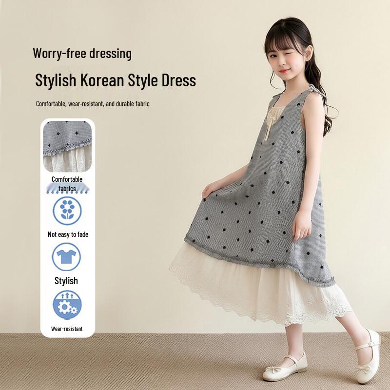 Girls Summer Korean Style Polka Dot Sleeveless Long Dress 140
Girls Summer Korean Style Polka Dot Sleeveless Long Dress 140