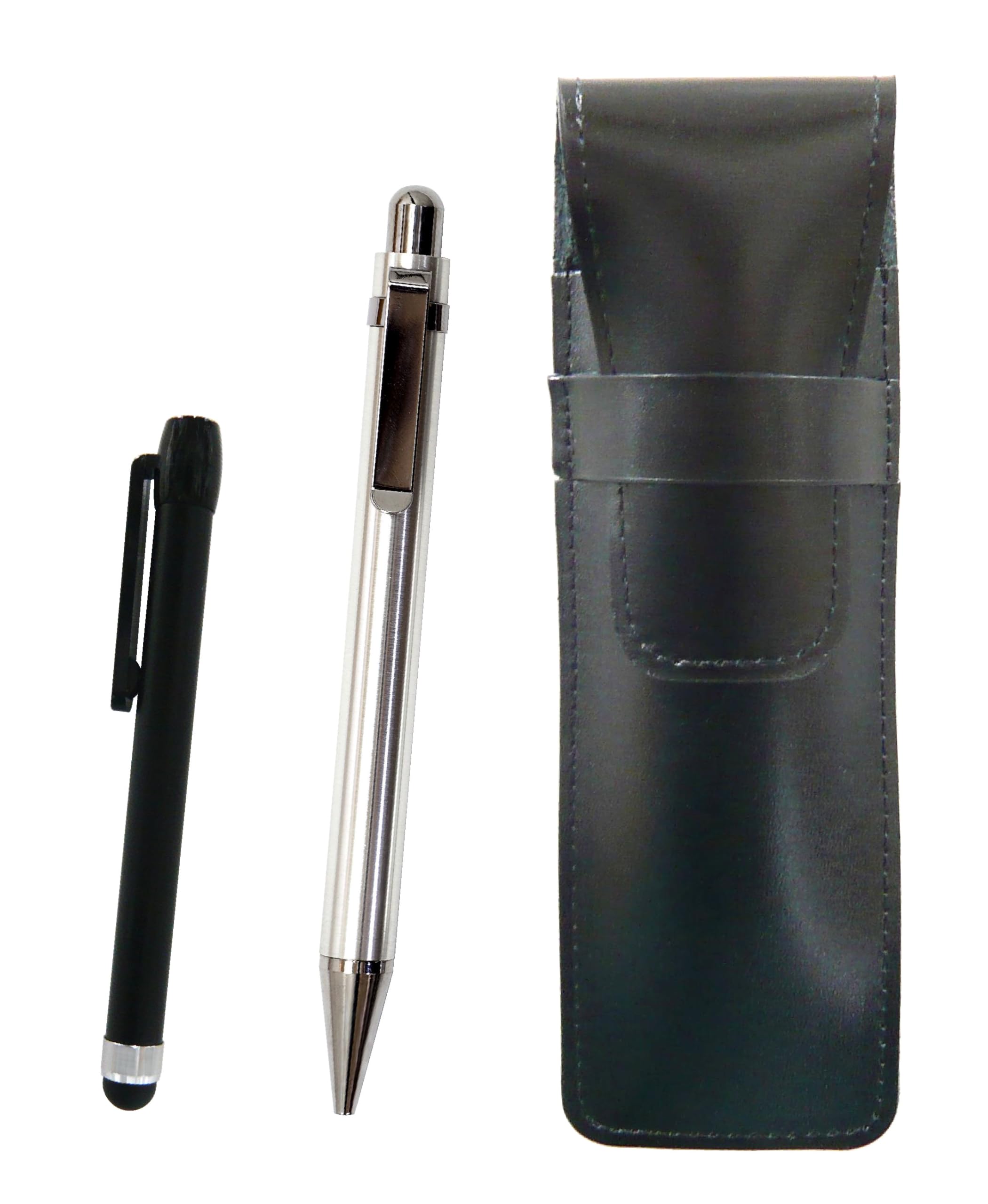 Slim cowhide pencil case black metal touch rod black and all metal sturdy straight knock ballpoint pen set ASB-ALB-M11B
Slim cowhide pencil case black metal touch rod black and all metal sturdy straight knock ballpoint pen set ASB-ALB-M11B
