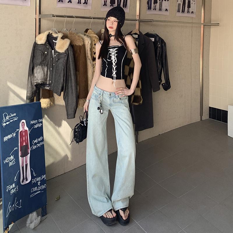 American Light Blue Low-Waist Loose Jeans for Women - 2025 Autumn Straight-Leg Slimming Versatile Wide-Leg Pants S
American Light Blue Low-Waist Loose Jeans for Women - 2025 Autumn Straight-Leg Slimming Versatile Wide-Leg Pants S